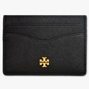Tory Burch Womens 136101 Saffiano Leather Emerson Slim Card Case Wallet